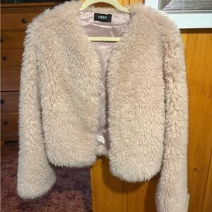 Cider Women's Faux Fur Jacket in pink